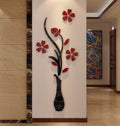 Acrylic 3D Vase plum wall stickers living room bedroom TV background decoration mm - Zambeel