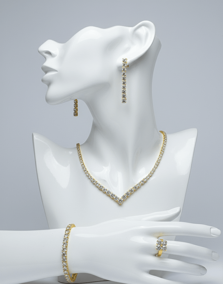 Classic V - Cut Crystal Jewelry Set - Zambeel