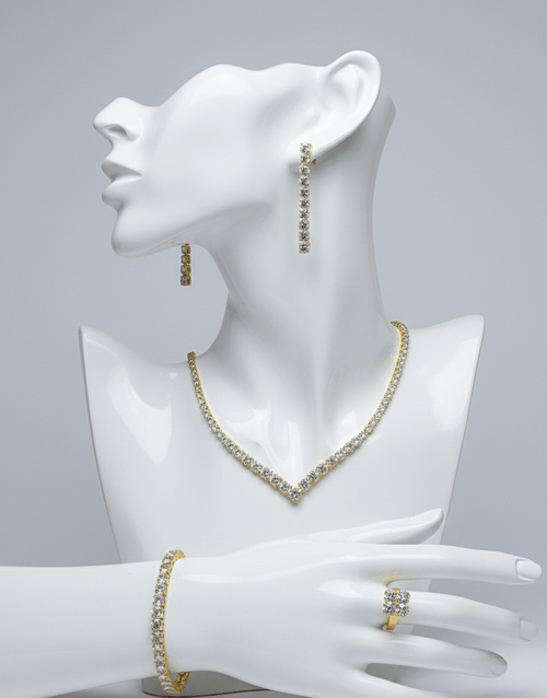 Classic V - Cut Crystal Jewelry Set - Zambeel