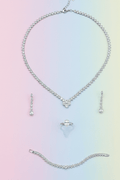 Clover Crystal Pendant Jewelry Set - Zambeel