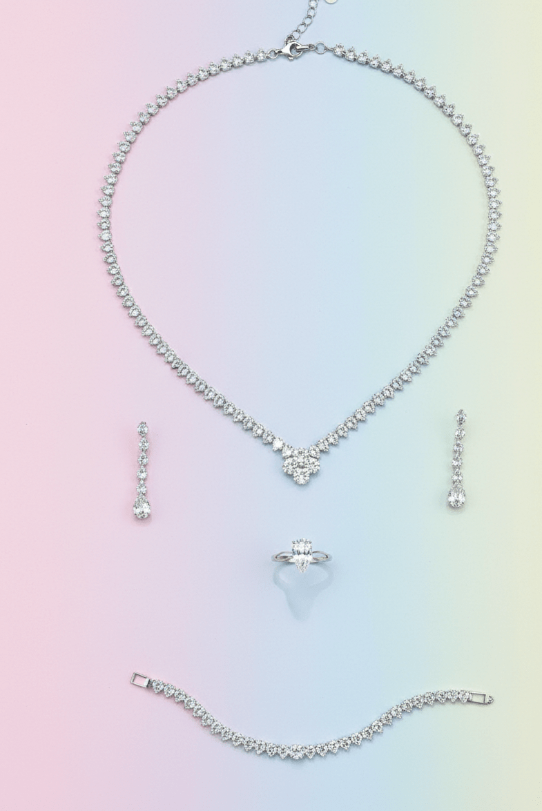 Clover Crystal Pendant Jewelry Set - Zambeel