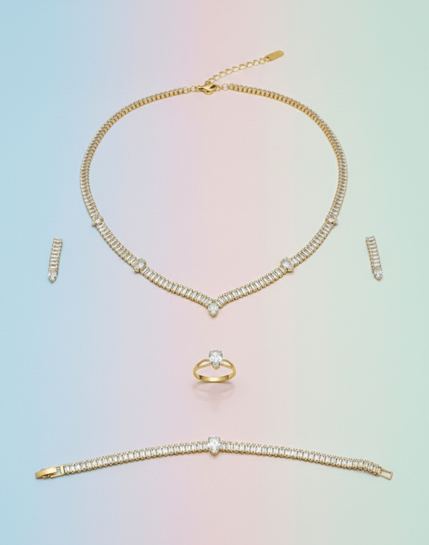 Crystal Accent Jewelry Set - Zambeel