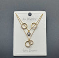Double Ring Sparkle Pendant Set - Zambeel