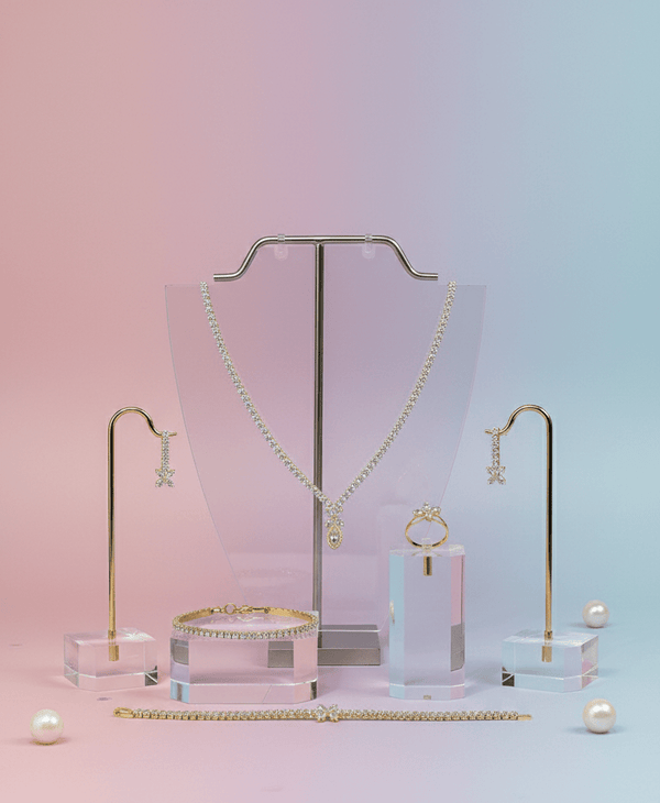 Floral Crystal Pendant Jewelry Set - Zambeel