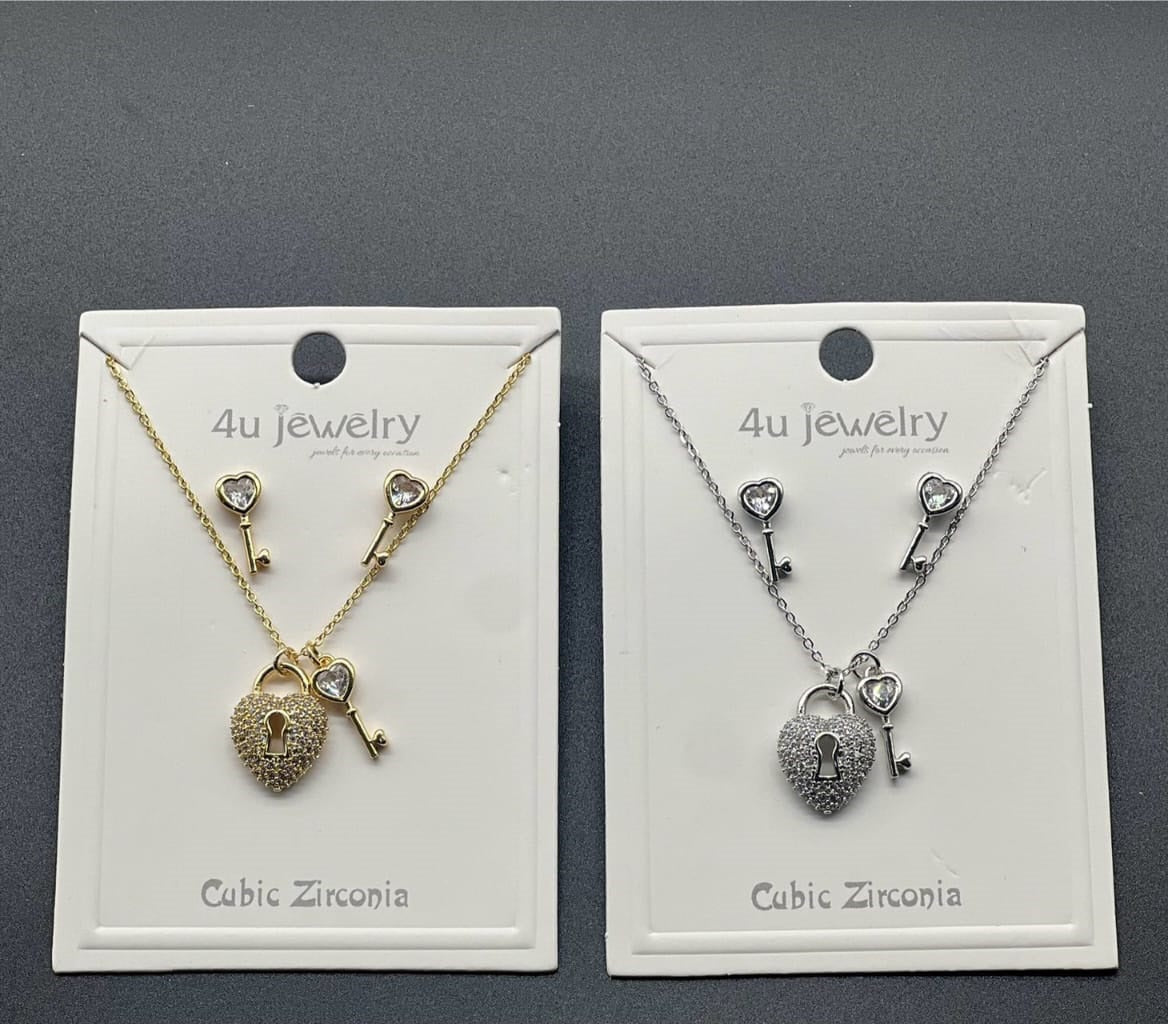 Heart Lock & Key Charm Set - Zambeel