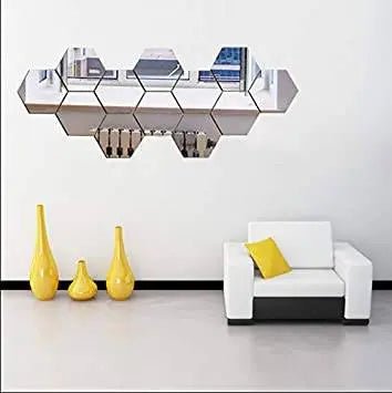Hexagon Style Acrylic Mirror - Modern Home Decoration [13 pieces] - Zambeel