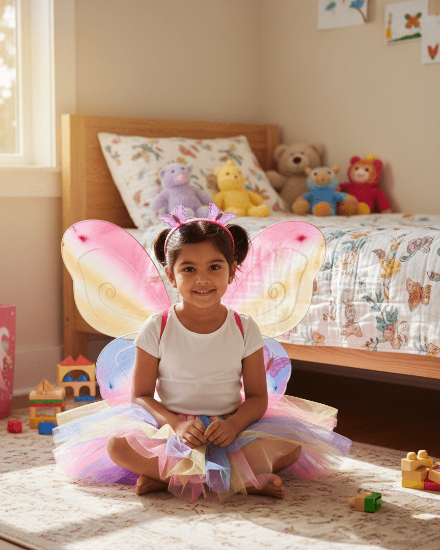 Kids Rainbow Fairy Wings Costume - Zambeel