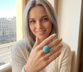 Oval Turquoise Statement Ring - Zambeel
