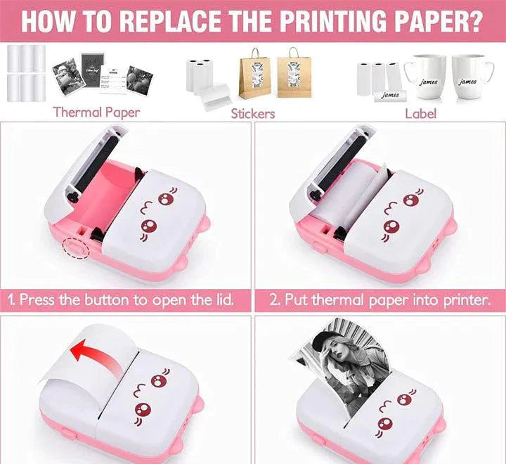 Portable Mini Pocket Printer BT Thermal Printer - Zambeel