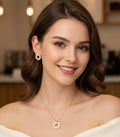 Radiant Circle Halo CZ Pendant Set - Zambeel