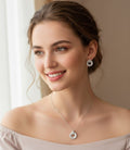 Radiant Circle Halo CZ Pendant Set - Zambeel