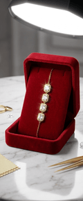 Square Crystal Link Adjustable Bracelet - Zambeel